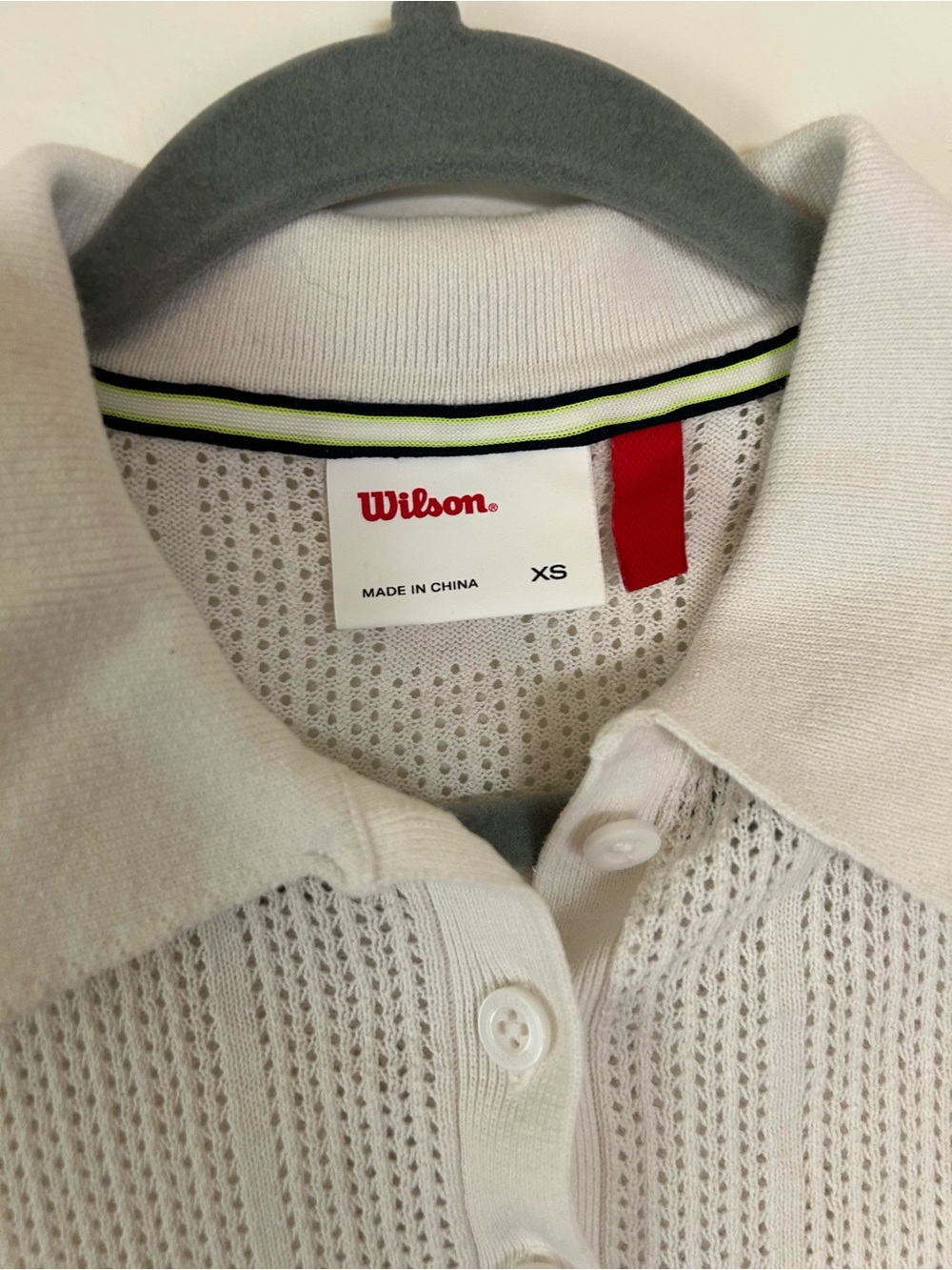 Wilson Essex White Mesh Stitch Polo Tennis Sweater XS - Picture 3 of 6